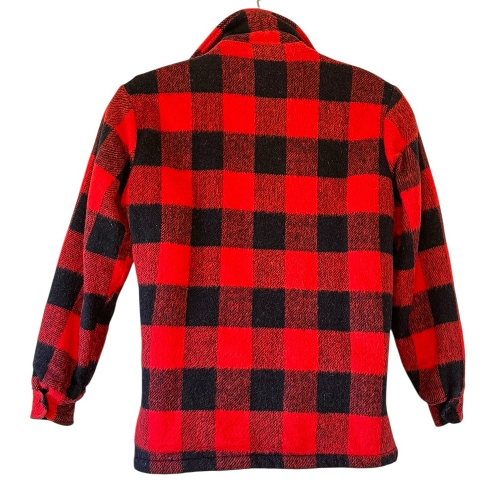Vintage MacTaggart Wool Buffalo Plaid Sherpa Lined Jacket 4 Pockets Women Medium - Picture 4 of 8